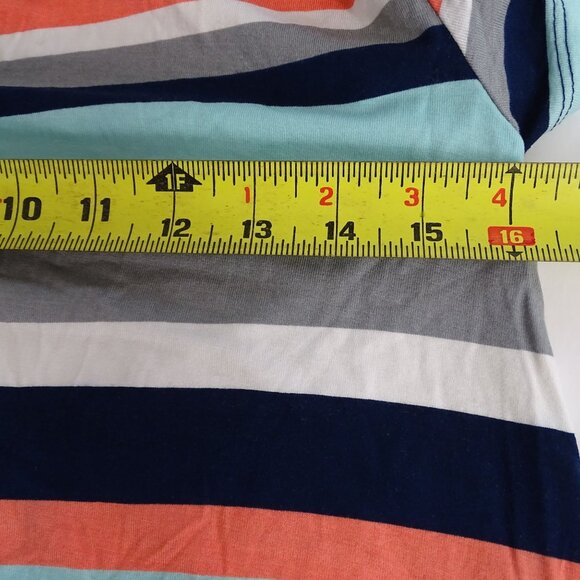 Arizona Jean Co Striped Multicolor Blue Swing Dress Women Size M Short Sleeve - Picture 7 of 8